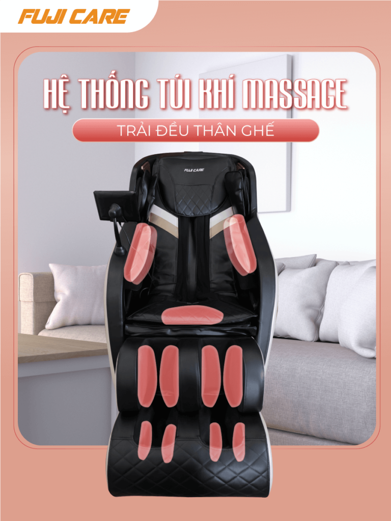 Hệ thống túi khí massage trải đều thân ghế