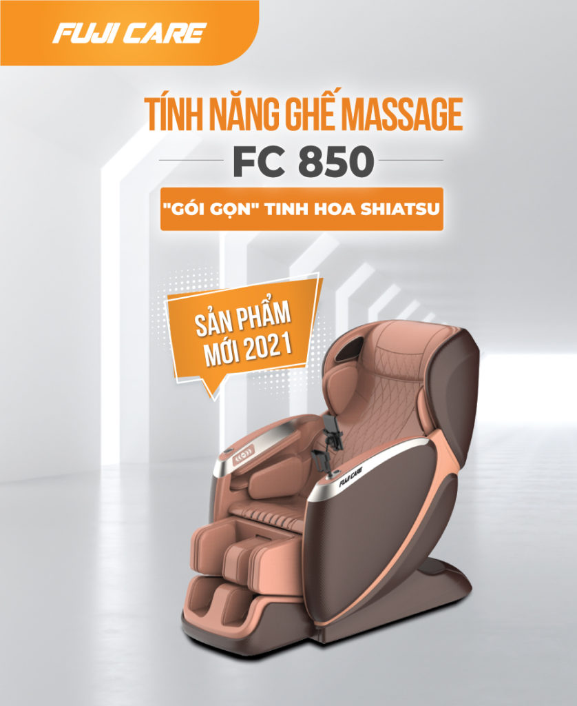 FC - 850 đã được nâng lên một tầm cao mới khi ứng dụng công nghệ massage Shiatsu Nhật Bản