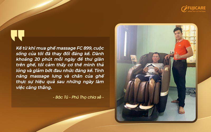 Chia sẻ của khách hàng khi mua ghế massage FC 899